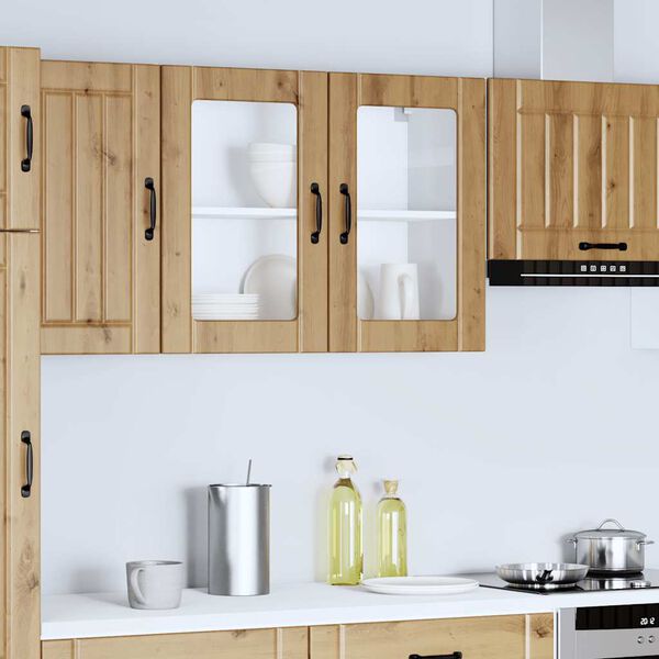 vidaXL Armoire murale de cuisine avec porte en verre Lucca