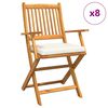 vidaXL Chaise pliante 8 pc Blanc Bois d'acacia massif