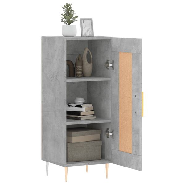 vidaXL Buffet Gris b&eacute;ton 34,5x34x90 cm Bois d'ing&eacute;nierie