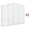 vidaXL Paniers &agrave; gabions arqu&eacute;s 7 pcs 200x30x160/180 cm Fer galvanis&eacute;