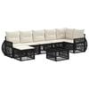 vidaXL Ensemble de canap&eacute; de jardin 8 pc Noir et blanc cr&egrave;me polyrotin