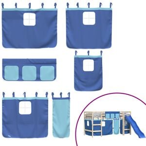 vidaXL Rideaux pour lit mezzanine bleu polyester