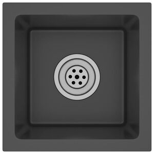vidaXL Évier de cuisine fait main Noir Acier inoxydable