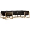 vidaXL Ensemble de canap&eacute;s d'ext&eacute;rieur 6 pc Blanc et noir