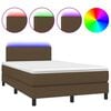 vidaXL Sommier &agrave; lattes de lit matelas et LED marron fonc&eacute; 120x190 cm