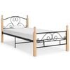 vidaXL Cadre de lit sans matelas noir m&eacute;tal 90x200 cm