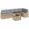 vidaXL Ensemble de canap&eacute; de jardin 7 pc Beige et Gris clair