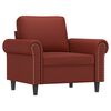 vidaXL Fauteuil avec repose-pied Rouge bordeaux 60 cm Similicuir