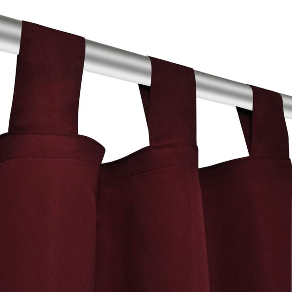2 pcs Rideau &agrave; Passant Micro Satin Bordeaux 140 x 175 cm