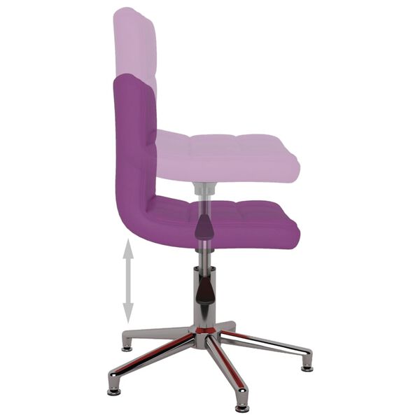 vidaXL Chaise pivotante de salle &agrave; manger Violet Similicuir