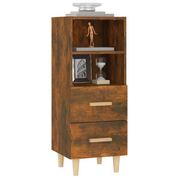 vidaXL Buffet Chêne fumé 34,5x34x90 cm Bois d'ingénierie