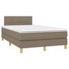 vidaXL Sommier &agrave; lattes de lit avec matelas LED Taupe 120x200 cm Tissu