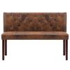 vidaXL Banc 120 cm Marron Similicuir daim