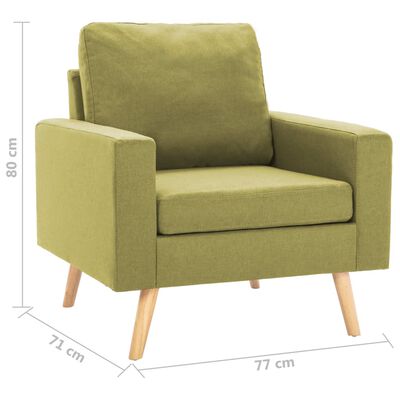 vidaXL Fauteuil vert tissu