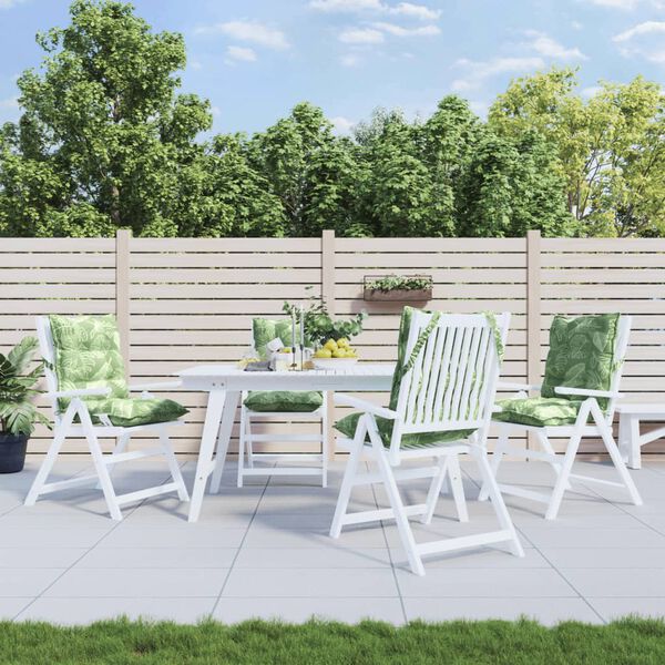 vidaXL Coussins de chaise &agrave; dossier bas lot de 4 mod&egrave;le de feuille