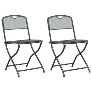 vidaXL Chaises de jardin 2 pc Anthracite Fer Convertible