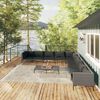 vidaXL Salon de jardin 10 pcs avec coussins Résine tressée Gris foncé