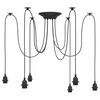 VidaXL Lampe suspendue avec 6 porte-lampes E27 noir m&eacute;tal