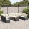 vidaXL Ensemble de canap&eacute; de jardin 11 pcs Noir et blanc