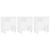 vidaXL Buffets 3 pcs Blanc Bois d'ing&eacute;nierie