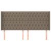 vidaXL T&ecirc;te de lit avec oreilles Taupe 203x16x118/128 cm Tissu
