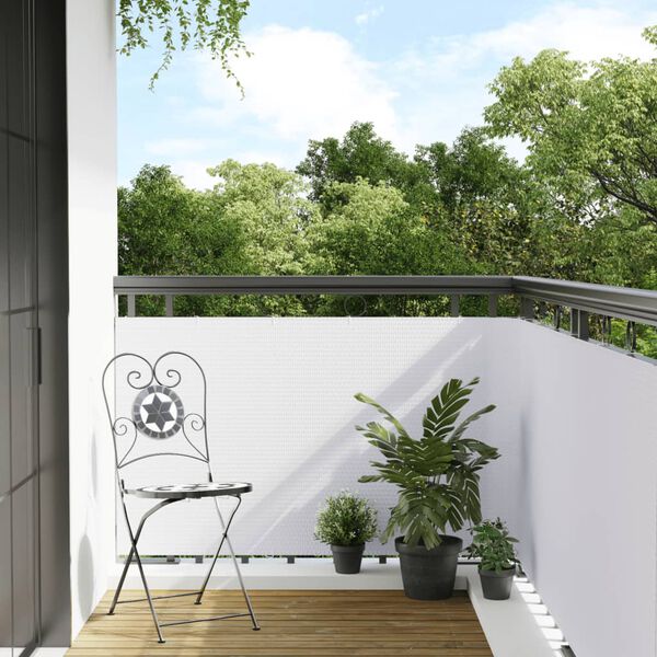 vidaXL Paravent de balcon blanc 300x80 cm résine tressée