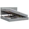 vidaXL Lit avec rangement et matelas Gris clair 200 x 200 cm tissu
