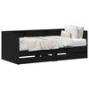 vidaXL Lit d'appoint Ch&ecirc;ne noir 100 x 200 cm Bois d'ing&eacute;nierie
