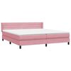 vidaXL Sommier à lattes de lit avec matelas rose 200x220 cm velours