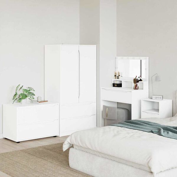 vidaXL Armoire de rangement Blanc 80 x 48 x 57 cm Bois d'ing&eacute;nierie