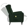 vidaXL Fauteuil de massage inclinable vert fonc&eacute; velours