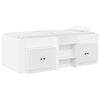vidaXL Cadre de lit en loft avec armoire 3 pc Blanc Bois d'ing&eacute;nierie