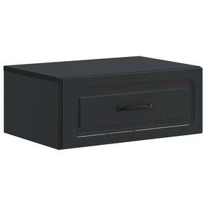 vidaXL Cabinet de chevet mural avec tiroir Noir 49 x 34,5 x 20 cm