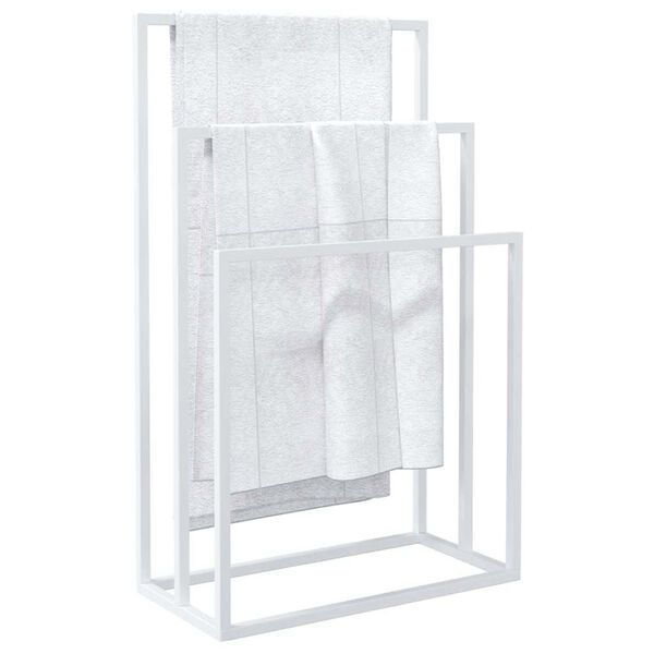 vidaXL Porte-serviettes sur pied Blanc 48x24x79 cm Fer