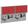 vidaXL Set de Cabinet d'Outils et Pegboard avec &eacute;tag&egrave;re 6 pcs Rouge