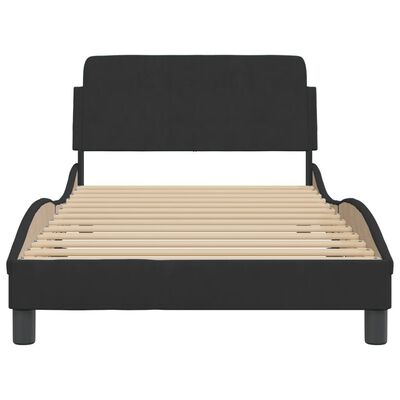 vidaXL Cadre de lit sans matelas noir 100x200 cm velours