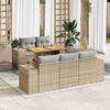 vidaXL Salon de jardin avec coussins 6 pcs beige r&eacute;sine tress&eacute;e