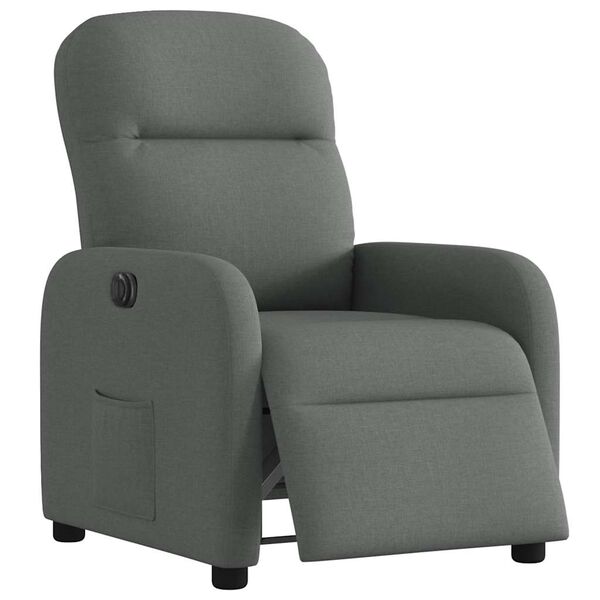 vidaXL Fauteuil inclinable électrique Gris foncé Tissu