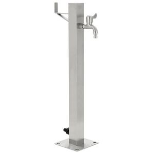 vidaXL Colonne &agrave; eau de jardin carr&eacute;e Acier inoxydable 65 cm