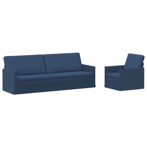 vidaXL Ensemble de Canap&eacute;s 2 pcs Bleu Tissu