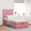 vidaXL Cadre de lit ottoman avec matelas rose 90x200 cm velours