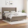 vidaXL Sommier &agrave; lattes de lit avec matelas Taupe 180x200 cm Tissu
