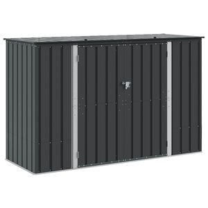 vidaXL Bo&icirc;te de Rangement de Jardin Noir 214 x 82 x 132 cm Acier