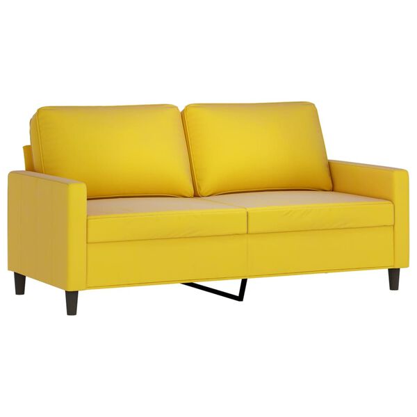 vidaXL Ensemble de canap&eacute;s 2 pcs avec coussins Jaune Velours