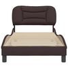 vidaXL Cadre de lit sans matelas Hvar marron fonc&eacute; 90x200 cm tissu