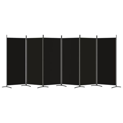 vidaXL Cloison de séparation 6 panneaux Noir 520x180 cm Tissu