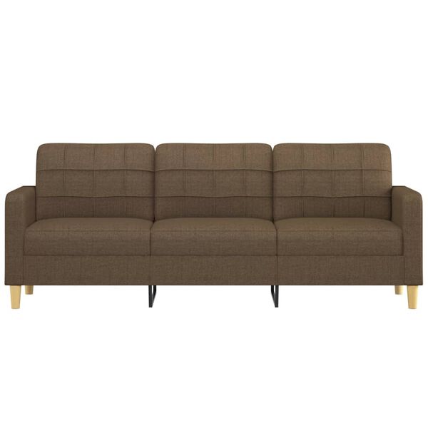 vidaXL Canap&eacute; &agrave; 3 places Marron 210 cm Tissu