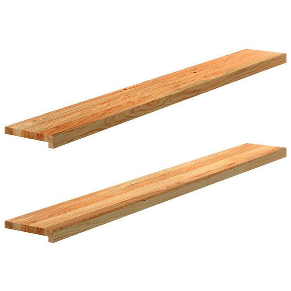 vidaXL Appuis de fen&ecirc;tre 2 pcs marron clair bois de ch&ecirc;ne massif