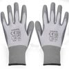vidaXL Gants de travail PU 24 paires Blanc et gris Taille 9/L
