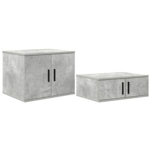 vidaXL Armoire de rangement 2 pc Gris b&eacute;ton 127 x 41 x 40 cm